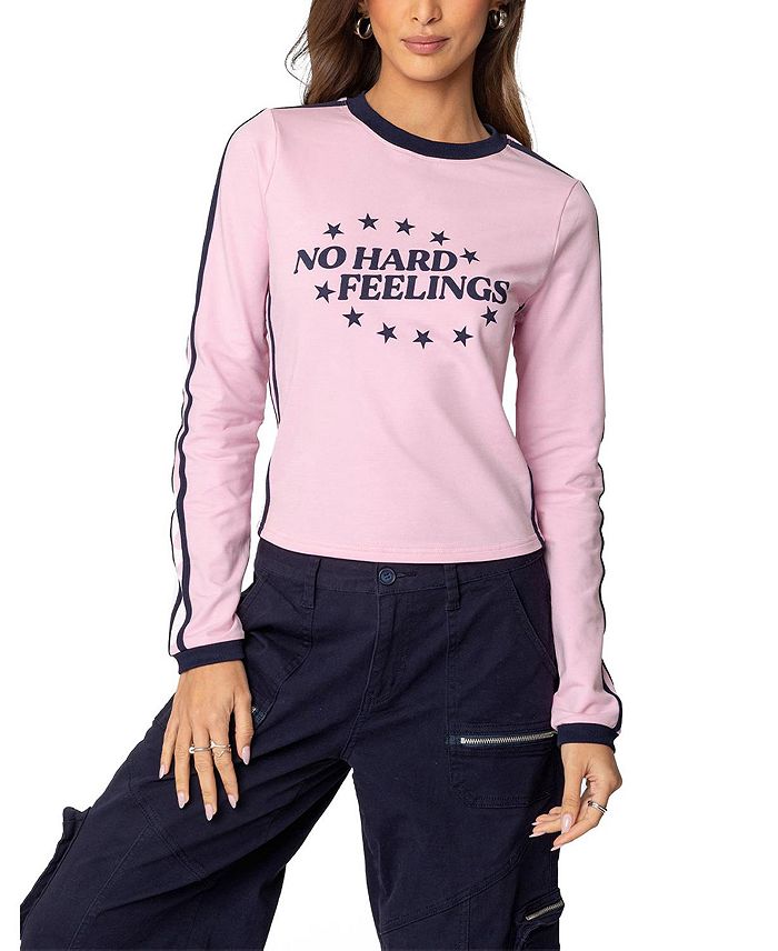 

Футболка с длинным рукавом No Hard Feelings Edikted, розовый