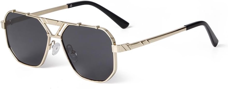 

Солнцезащитные очки для женщин и мужчин, металлическая большая оправа, защита от УФ-излучения UV400, повседневные, для занятий спортом на открытом воздухе, бега и езды, цвет C3 золотистый чай Generic, C2 Gold Grey