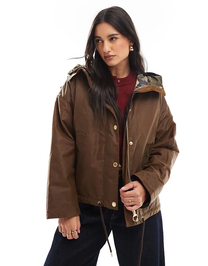 

Модернизированная вощеная куртка с капюшоном Inez коричневого цвета Barbour