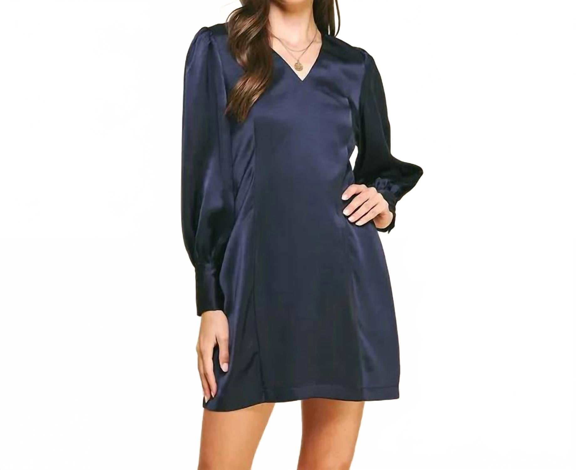 

Волшебные вечера сатиновое платье в цвете Navy PINCH