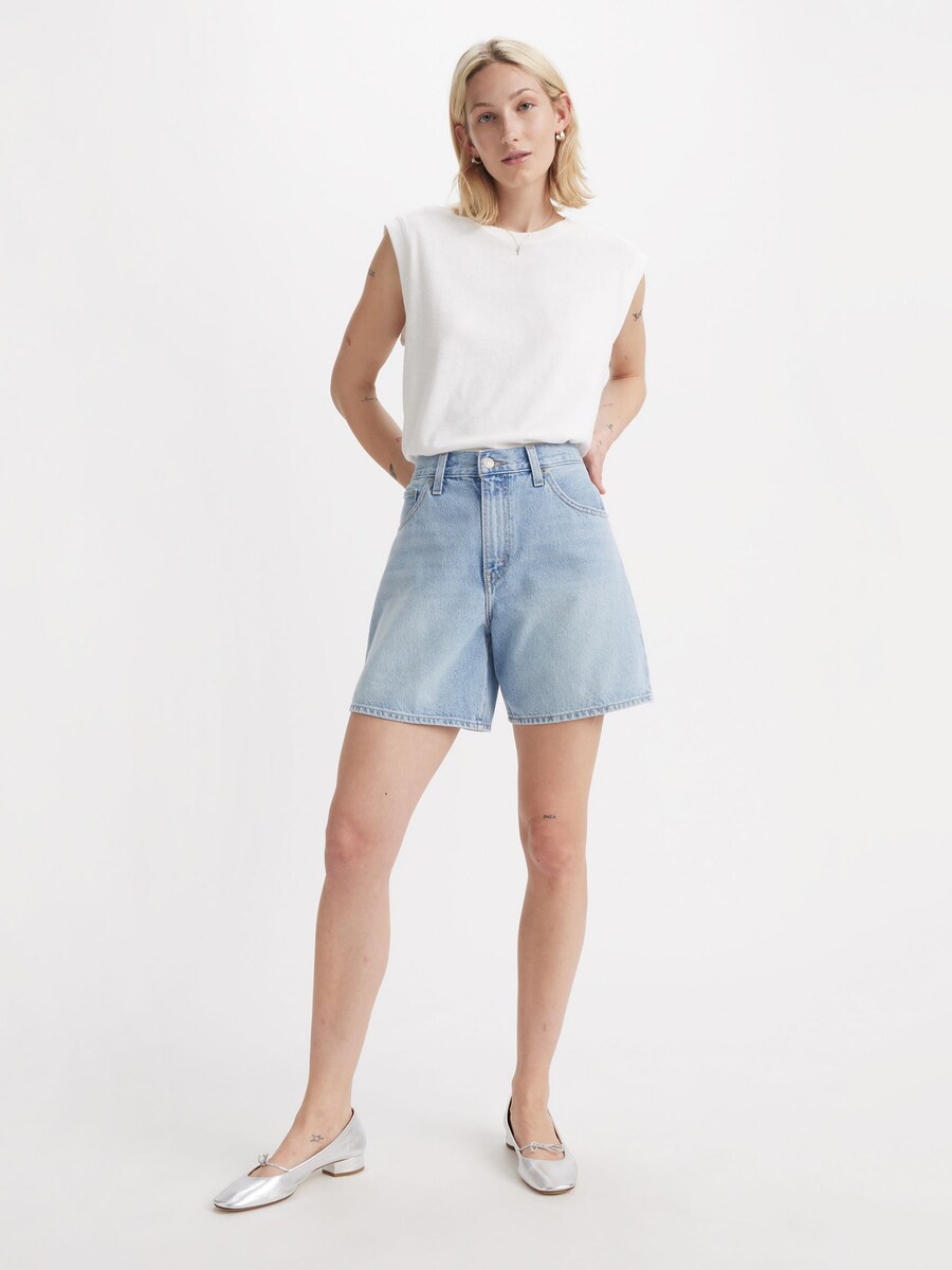 Джинсы свободного кроя LEVIS  High Baggy Short, Light blue — фото 2