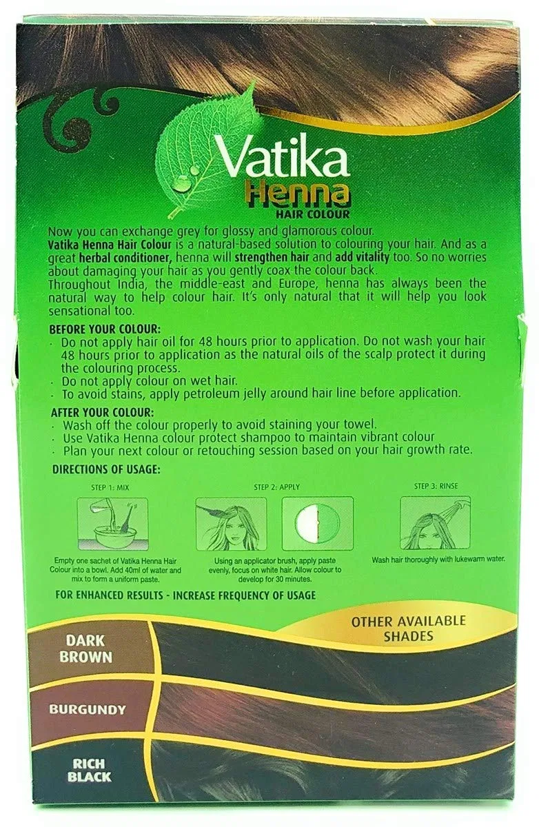 Натуральная краска для волос хной Permanent Natural Brown от Dabur Vatika Dabur — фото 2