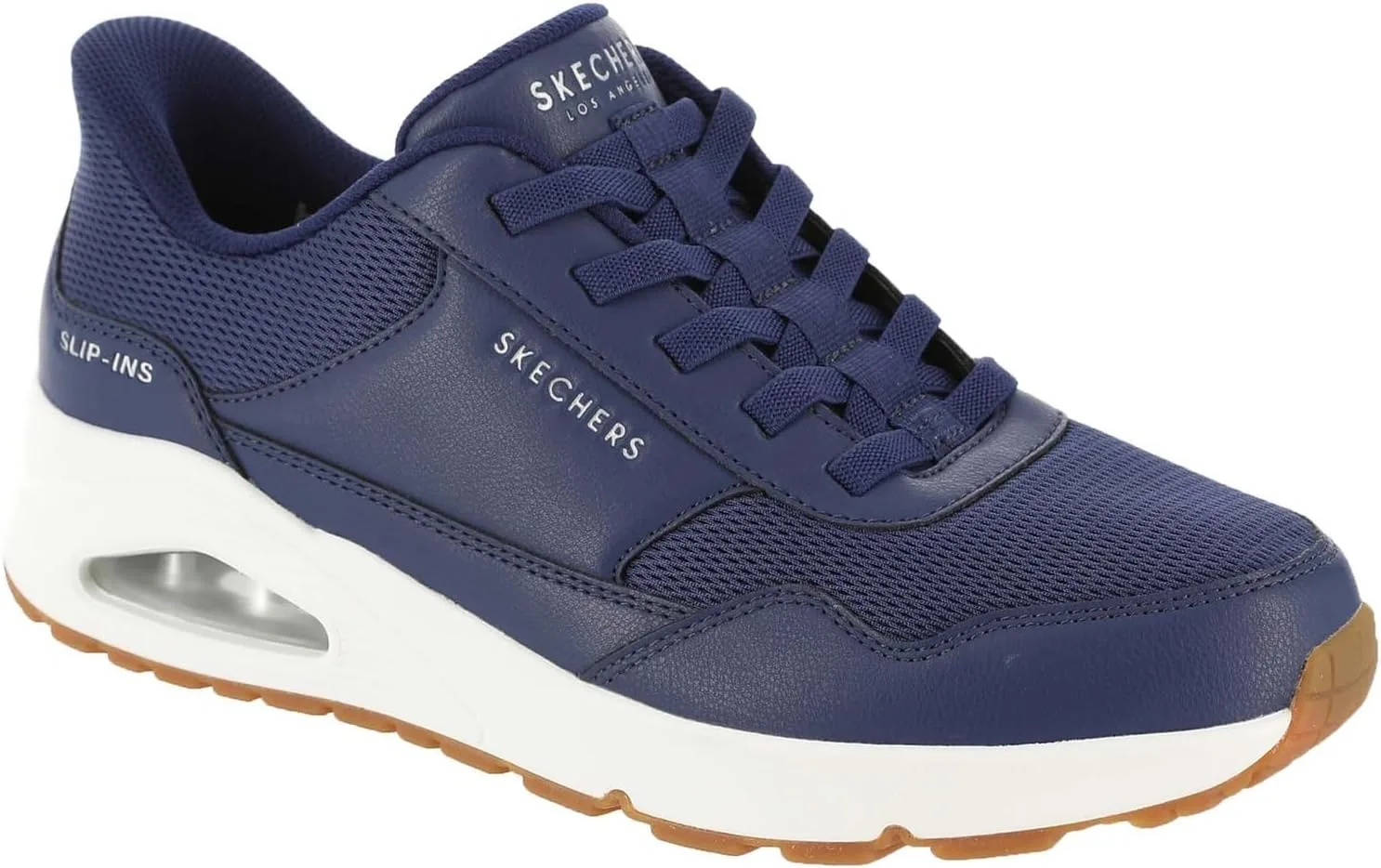 Мужские слипоны Skechers UNO - Banksia Hands Free, темно-синий — фото 2