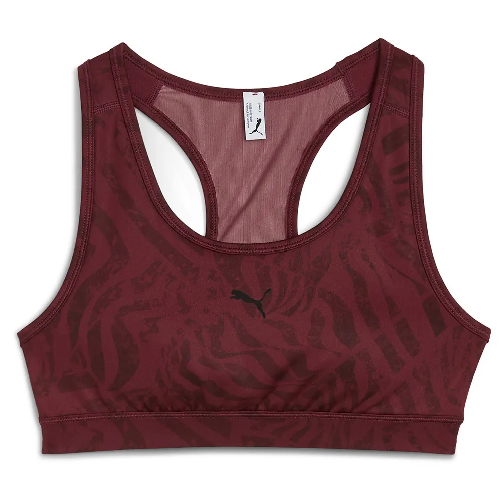 

Спортивный бюстгальтер Puma 4Keeps Padded Ribbon Stripe Print sports bra, красный