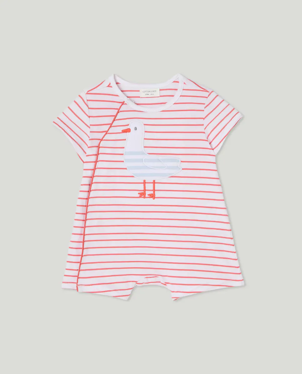 

Короткая пижама для мальчика с принтом Cotton Juice, красный