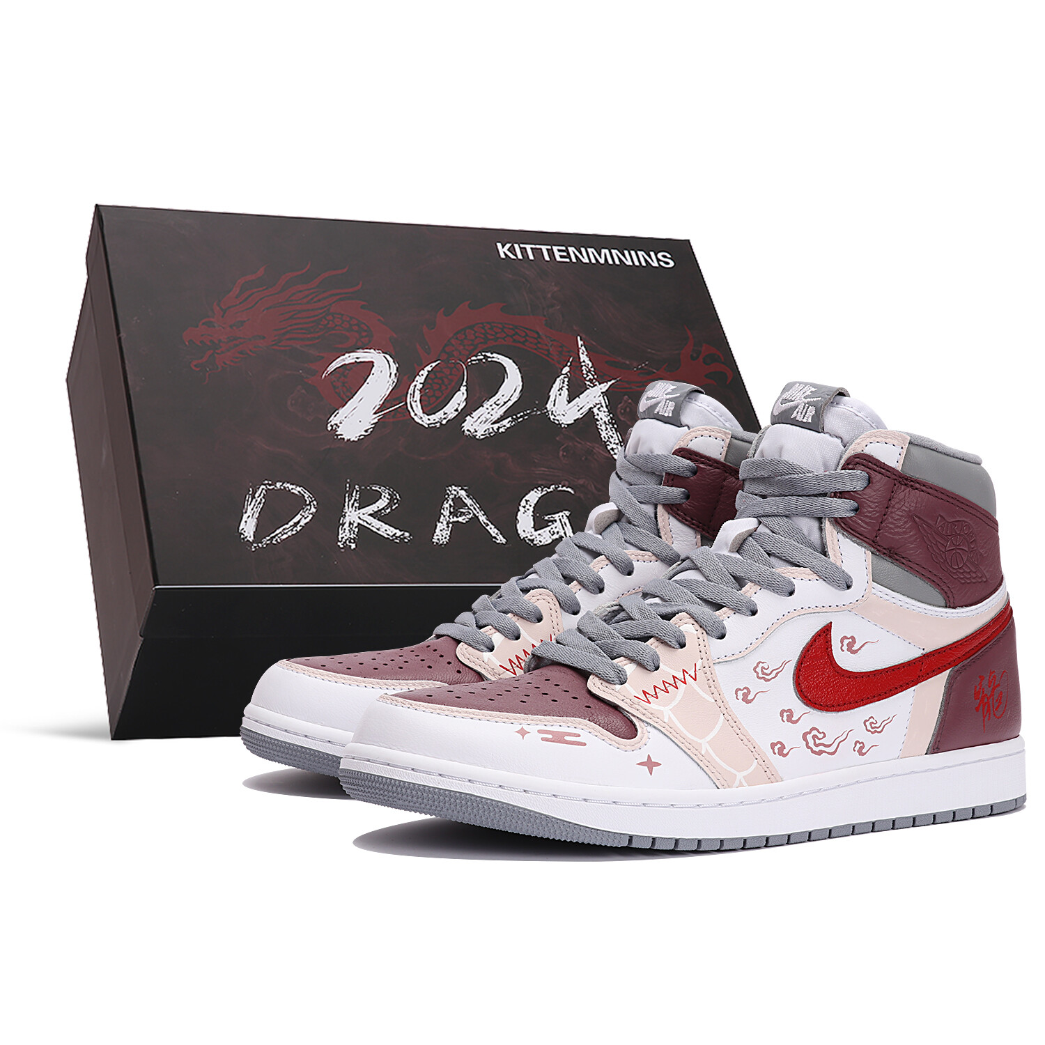 

Jordan Air Jordan 1 Vintage Баскетбольные кроссовки унисекс, Grey/Red