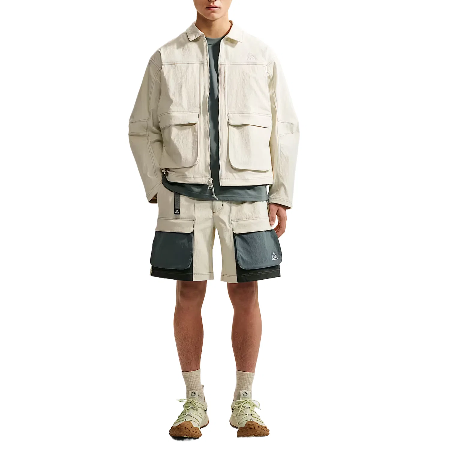 Шорты карго ACG для мужчин, цвет Sea Glass/Mineral Slate Blue/Black Cloud Green/Mountain White, умеренная посадка Nike