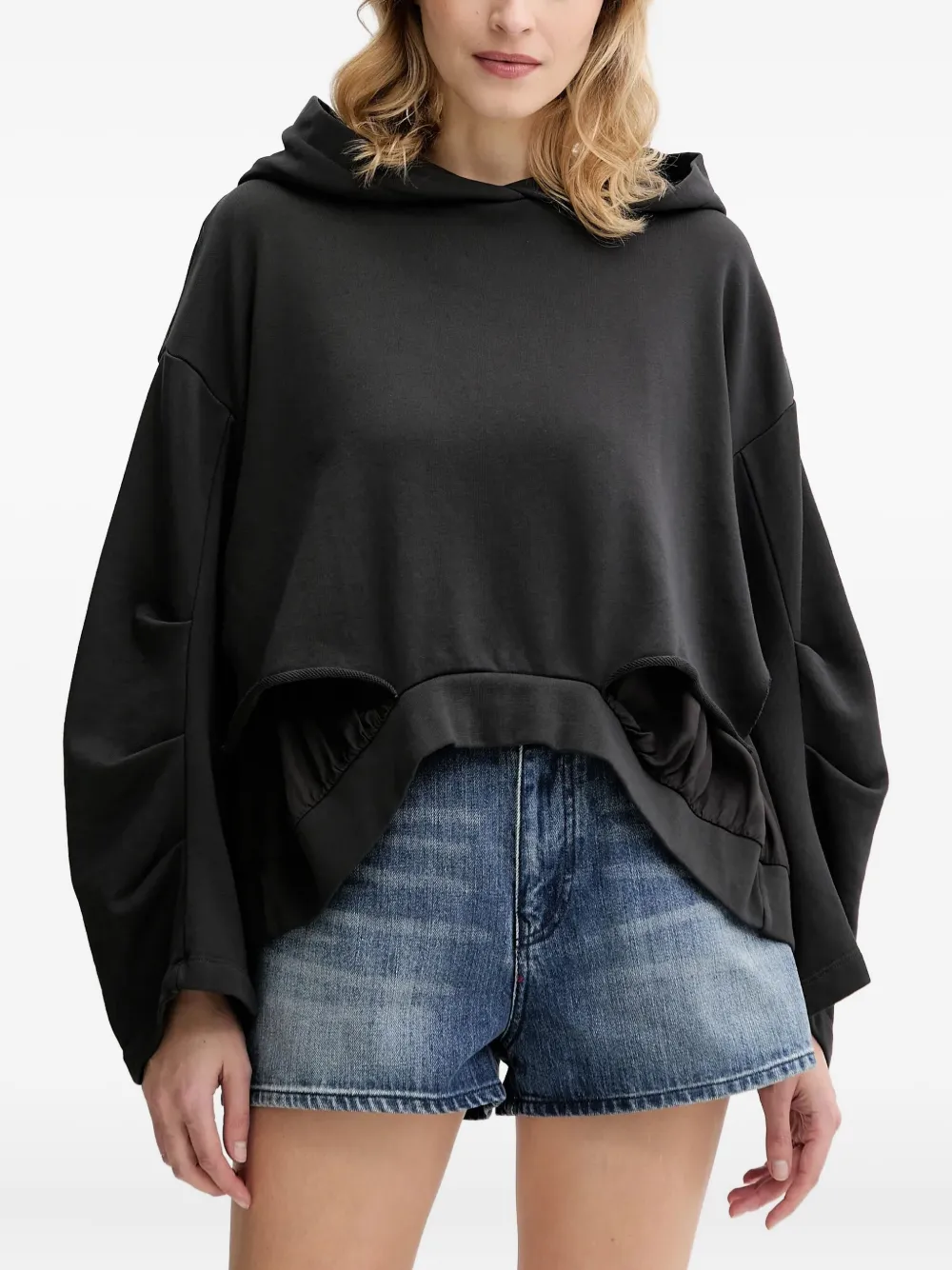 

Топ с капюшоном и вырезами PINKO, черный