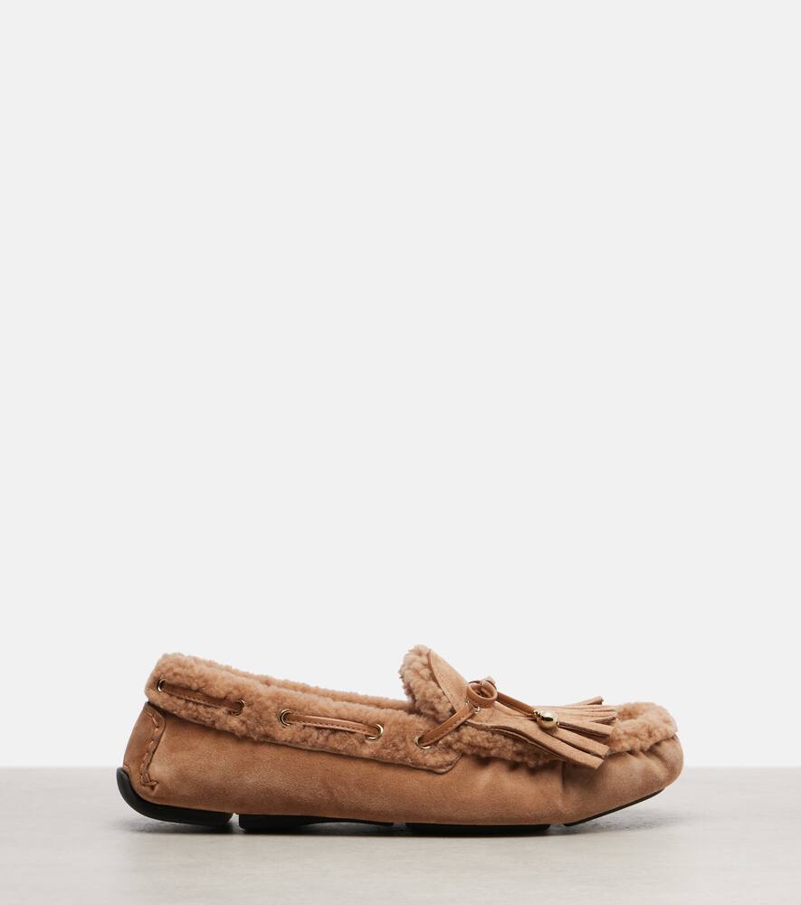 Манон F замшевые топсайдеры с меховой подкладкой Jimmy Choo, Toffee/Toffee — фото 4
