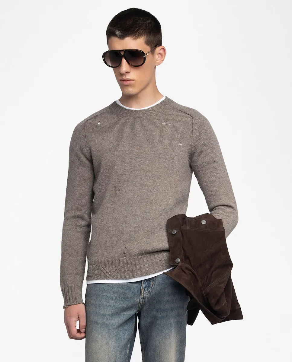 

Длинный джерси Jordan из шерсти для мужчин Zadig & Voltaire, коричневый