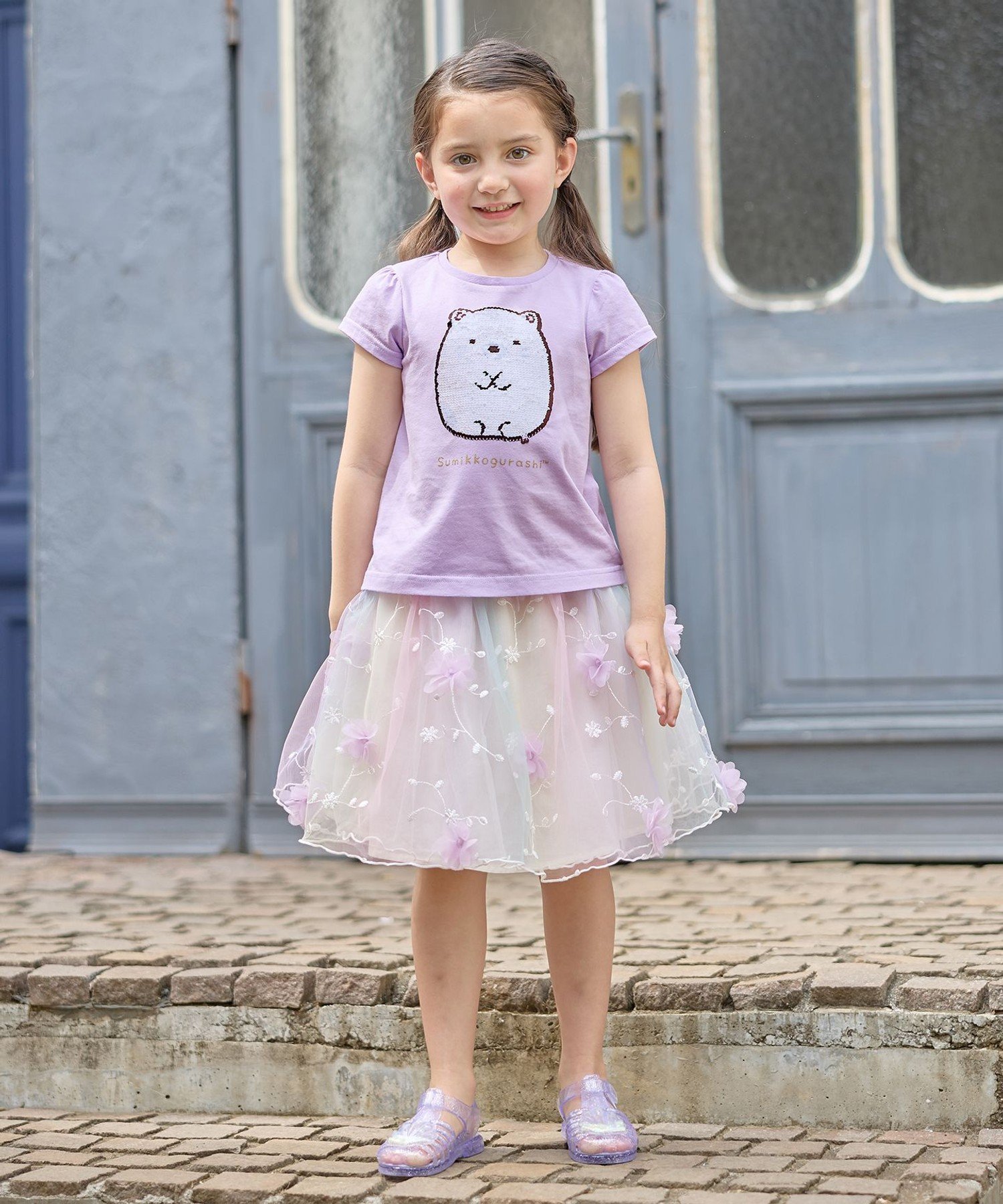 Футболка с чудесными пайетками ANY KIDS, Lavender (Cat/Polar Bear) [082] — фото 2