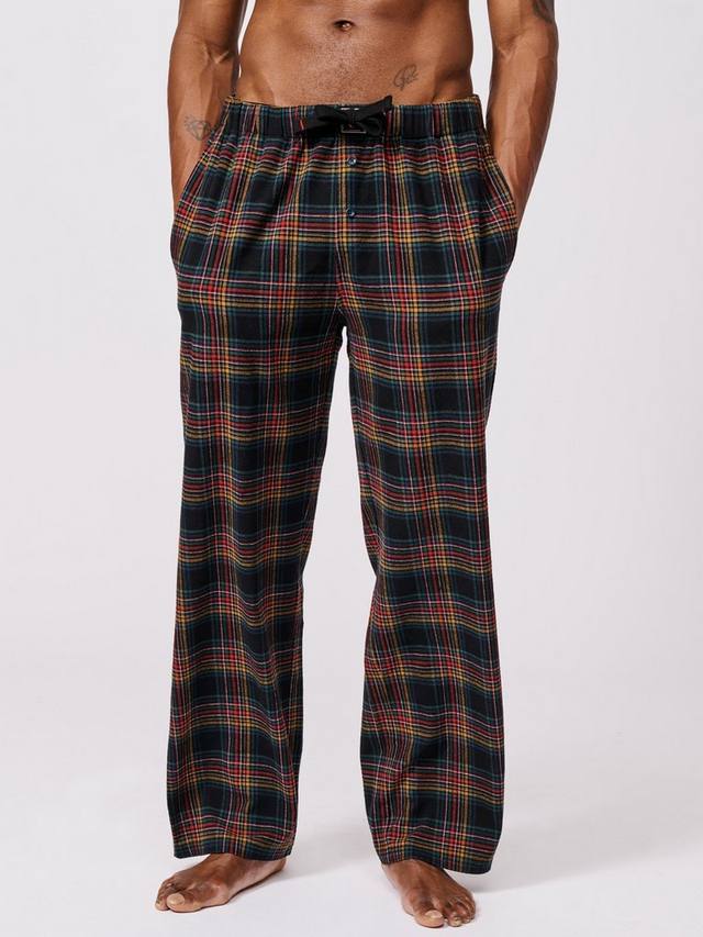 

Эдвард чек хлопковые брюки для отдыха Aubin, Black/Red Check