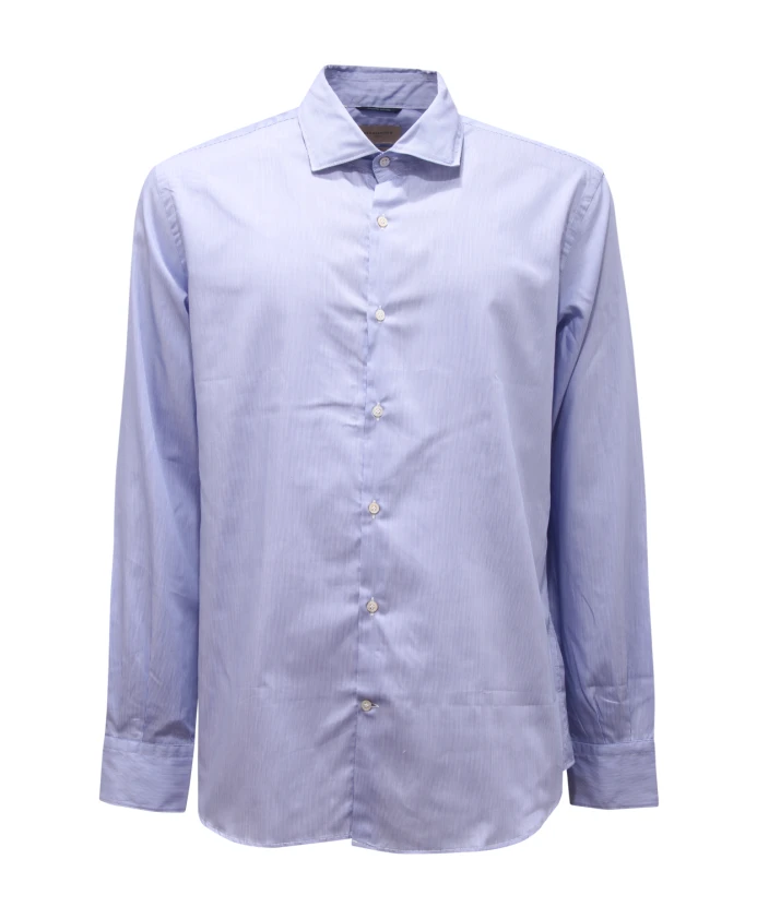 

Итальянская рубашка приталенного кроя, бело-голубая Brooksfield, синий