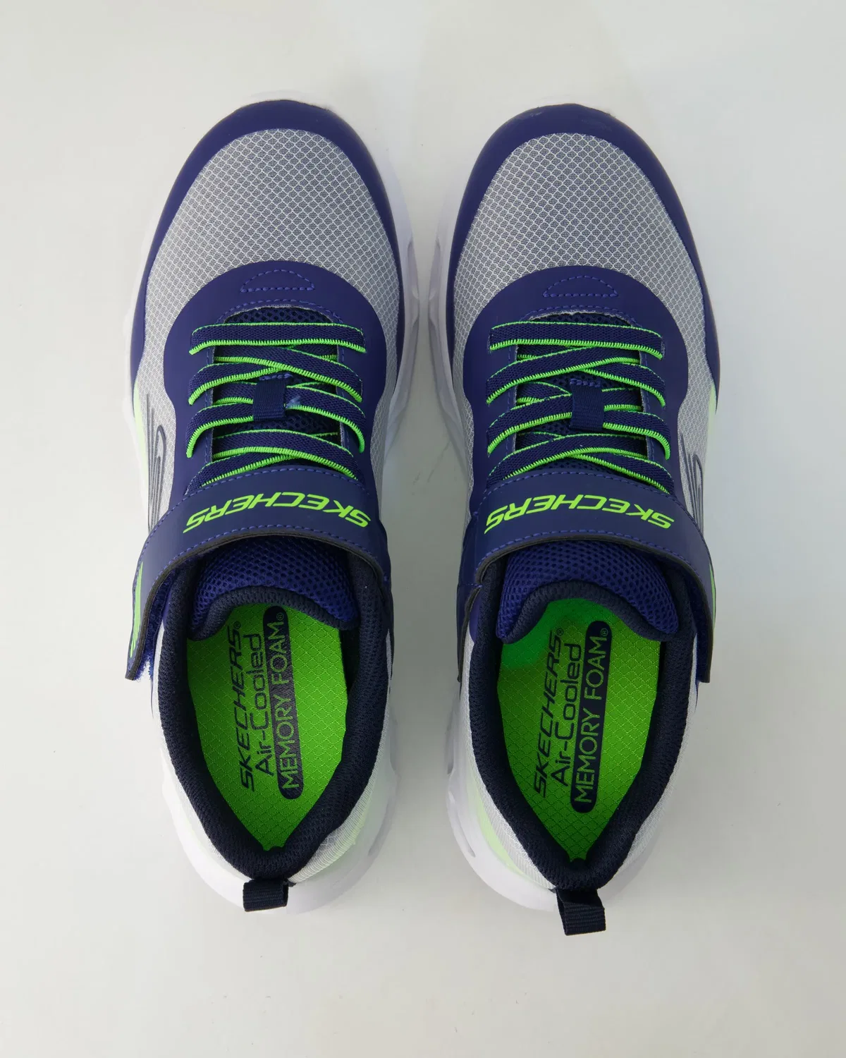 Сникерсы детские на липучке Skechers, синий — фото 4