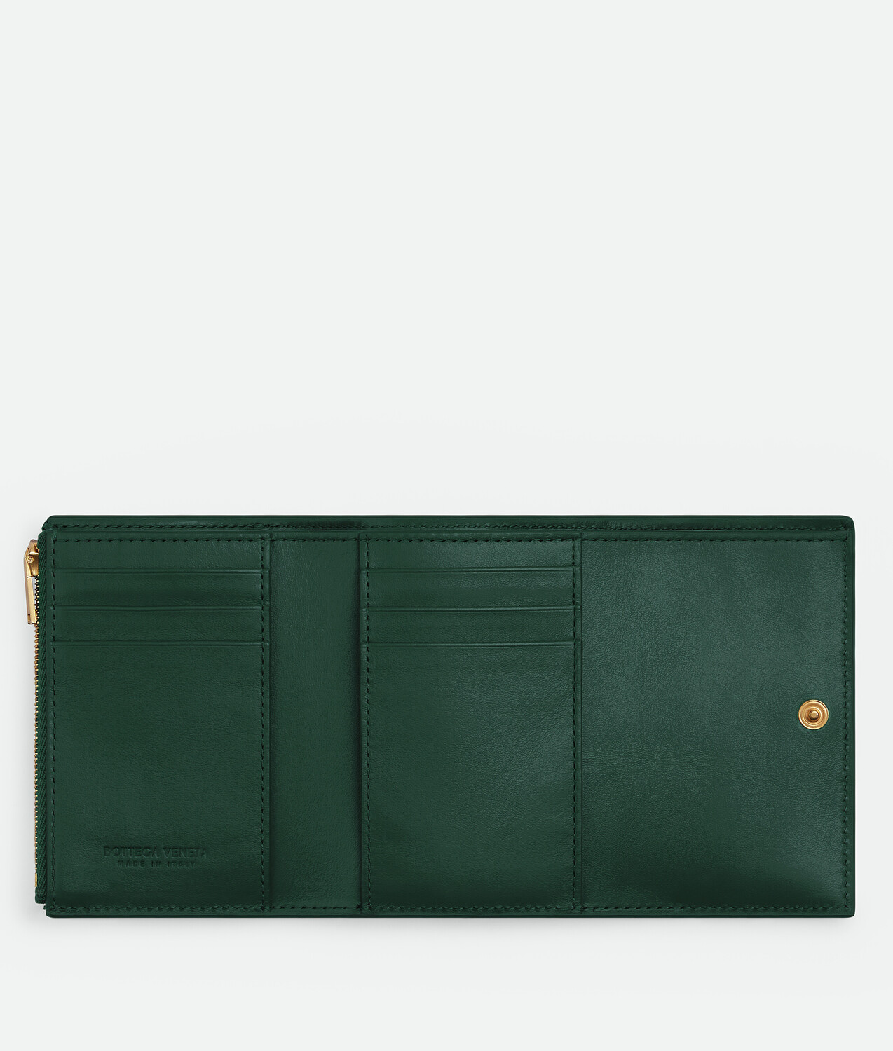 Cassette tri-fold wallet BOTTEGA VENETA, изумрудно-зеленый — фото 2