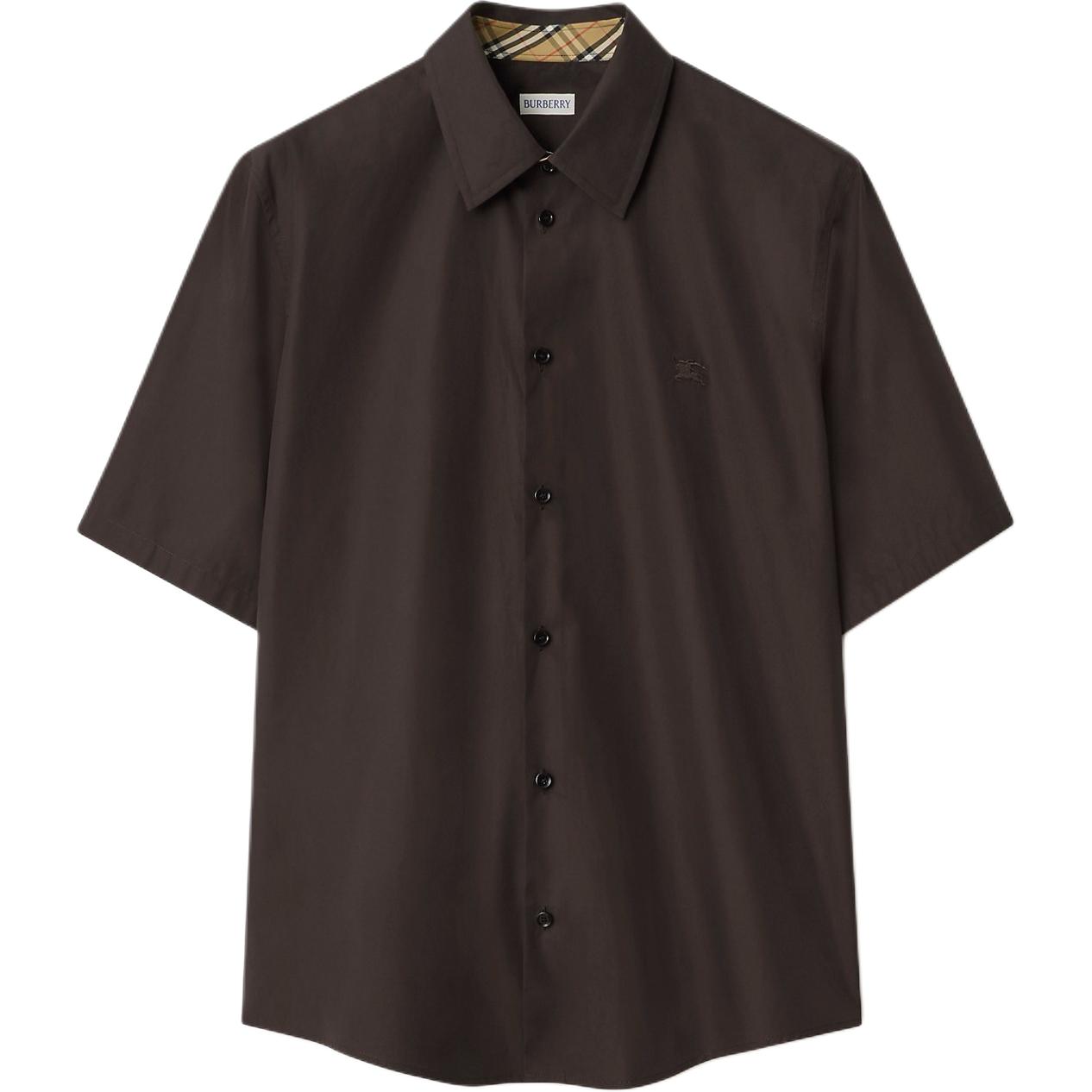 

Вышитая хлопковая рубашка Burberry, темно-коричневый