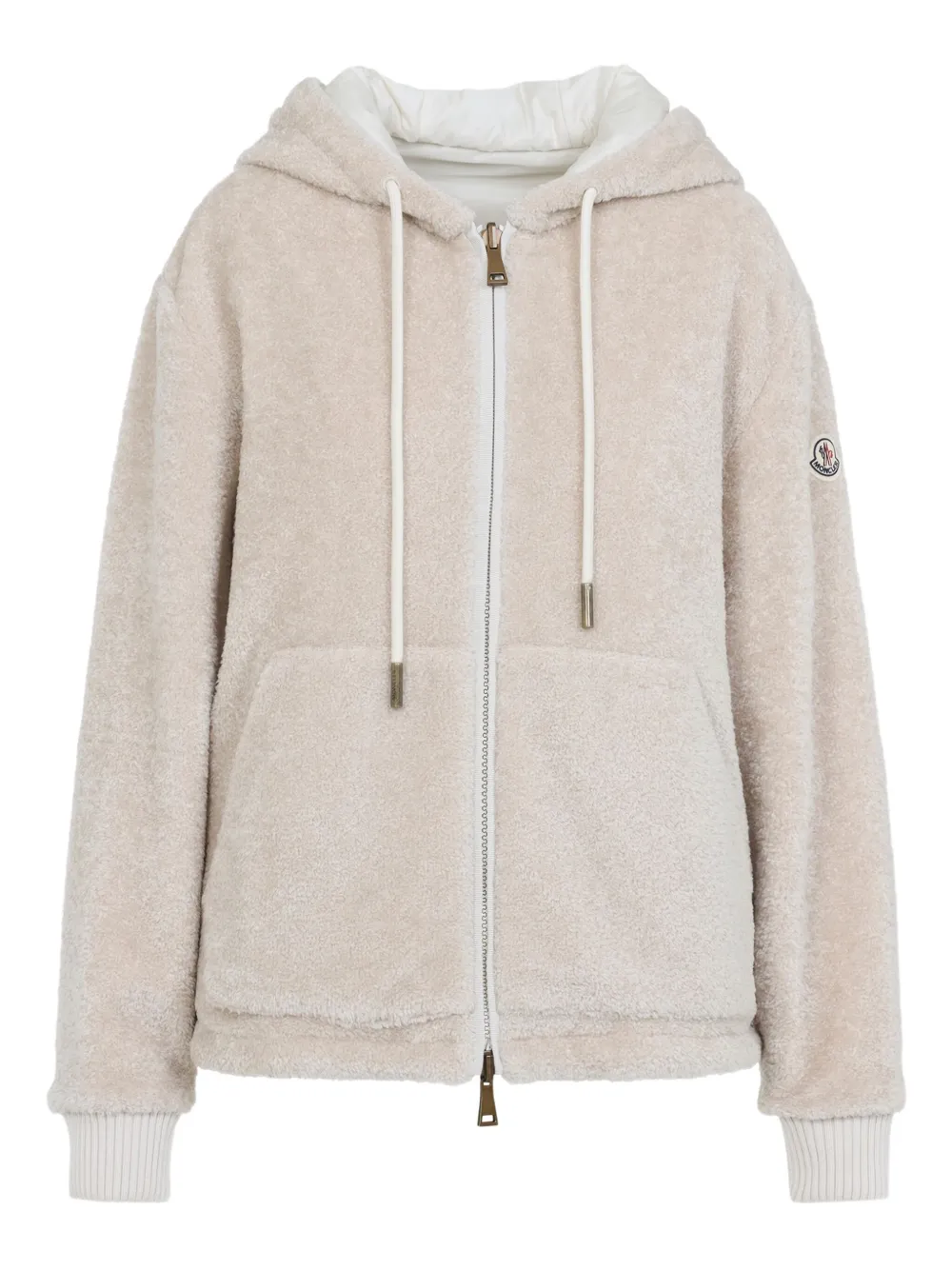 

Флисовая куртка на молнии с капюшоном MONCLER, нейтральный