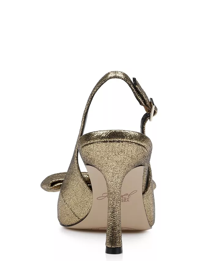 Вечерние туфли-лодочки Kourtnay Bow с бантом Jewel Badgley Mischka, коричневый/бежевый — фото 3