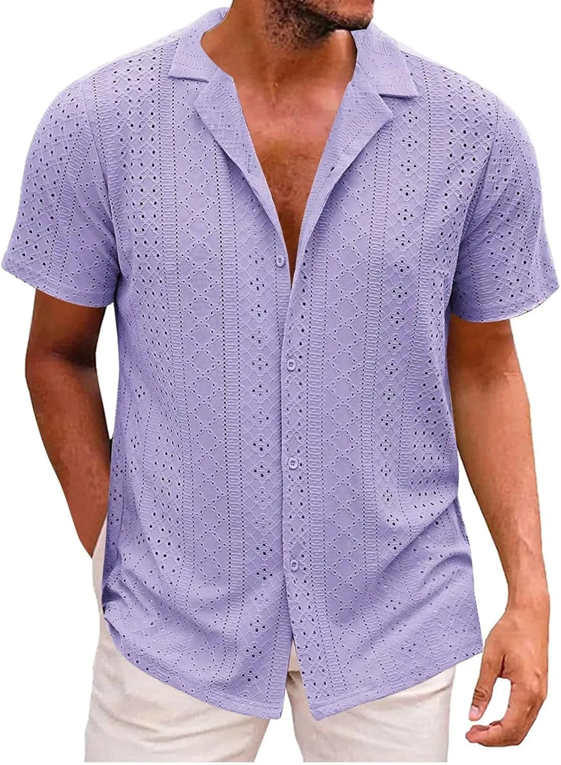 

Мужская рубашка с коротким рукавом и отложным воротником Thatrich