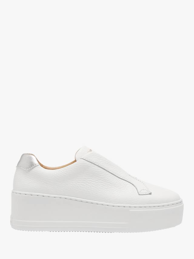 Тренеры Park Up из зерненой кожи без шнуровки на платформе Russell & Bromley, White