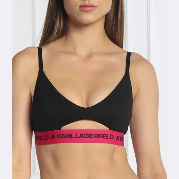 

Бюстгальтер с глазком с логотипом Karl Lagerfeld, черный