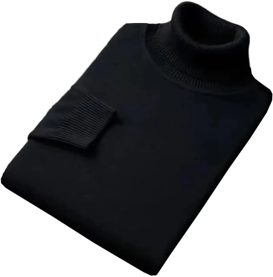 

Мужской вязаный свитер-водолазка с длинным рукавом