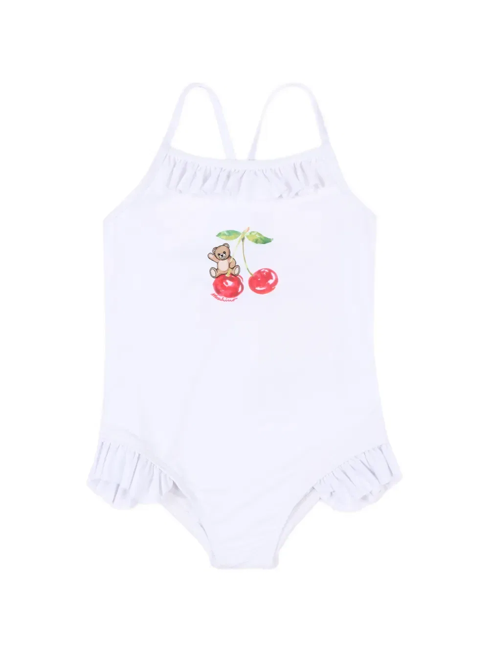 Купальник с оборками Moschino Kids, белый