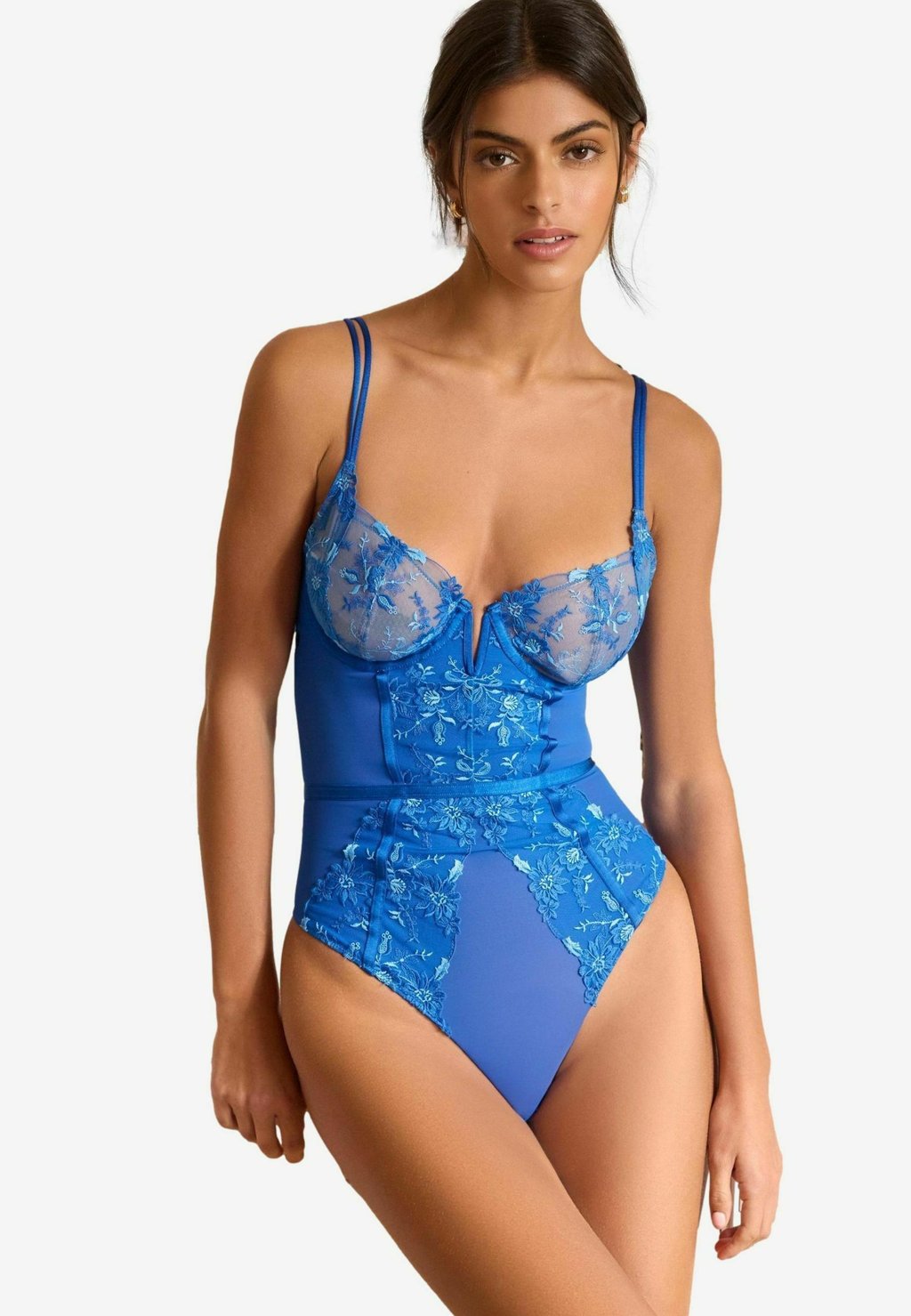 

Боди WIRED FLORAL EMBRODIERY Lipsy, синий