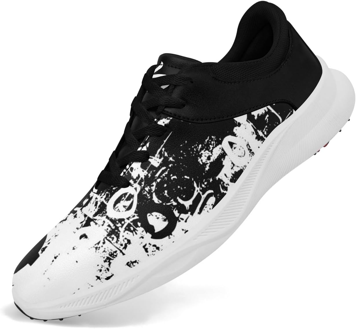 

Гольф обувь без шипов для мужчин и женщин, художественный дизайн, дышащие, водонепроницаемые модные спортивные кроссовки для гольфа с вентиляцией на пятке Onegam, белый/черный