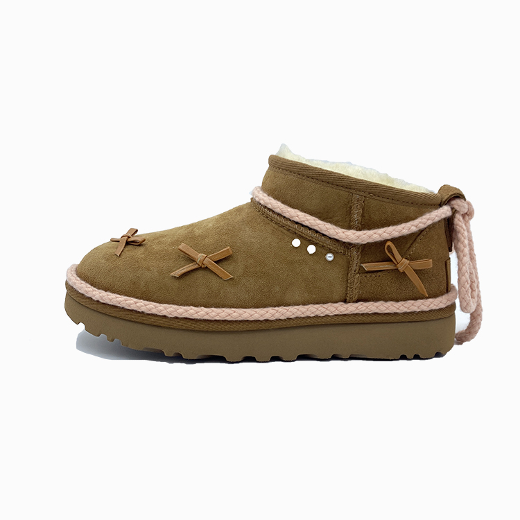 Ботинки нескользящие UGG Classic Ultra Mini, каштаново-коричневый