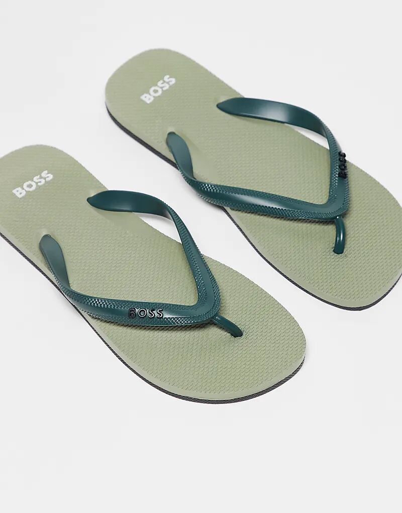 

Шлепанцы с логотипом BOSS Tracy светло-зеленого цвета