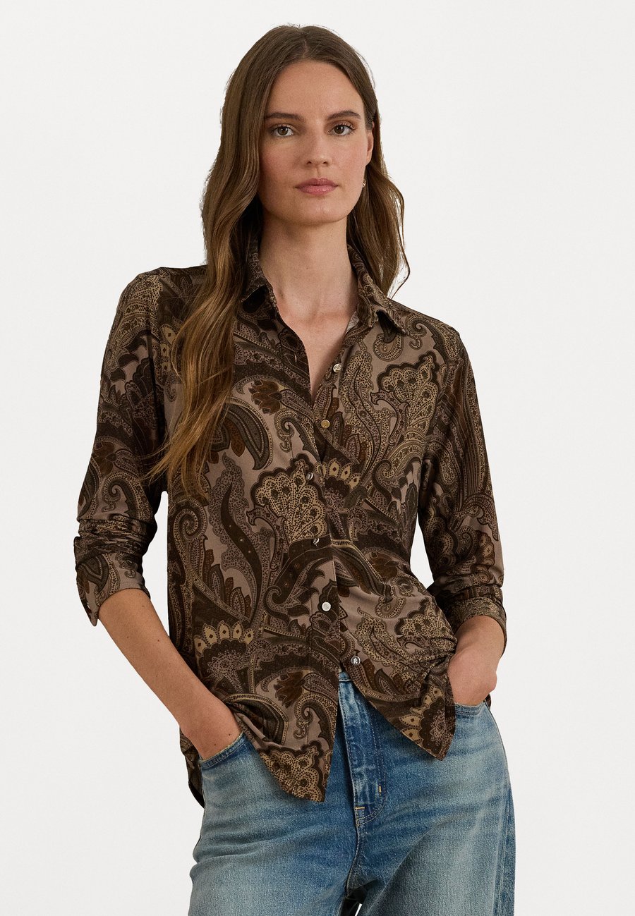 

Блуза Lauren Ralph Lauren SLIM FIT PAISLEY JERSEY SHIRT, Taupe Multi/Taupe