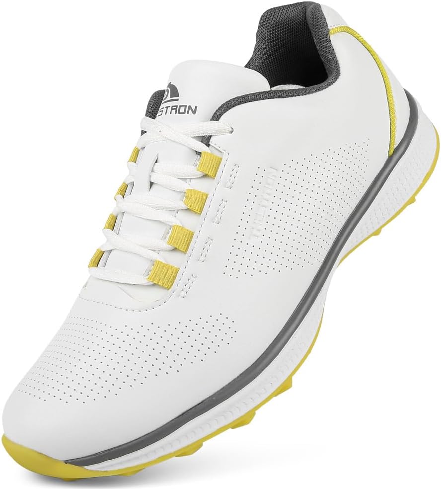 

Профессиональные мужские кроссовки для гольфа THESTRON: легкие и удобные, без шипов, для тренировок и занятий гольфом, белый/желтый