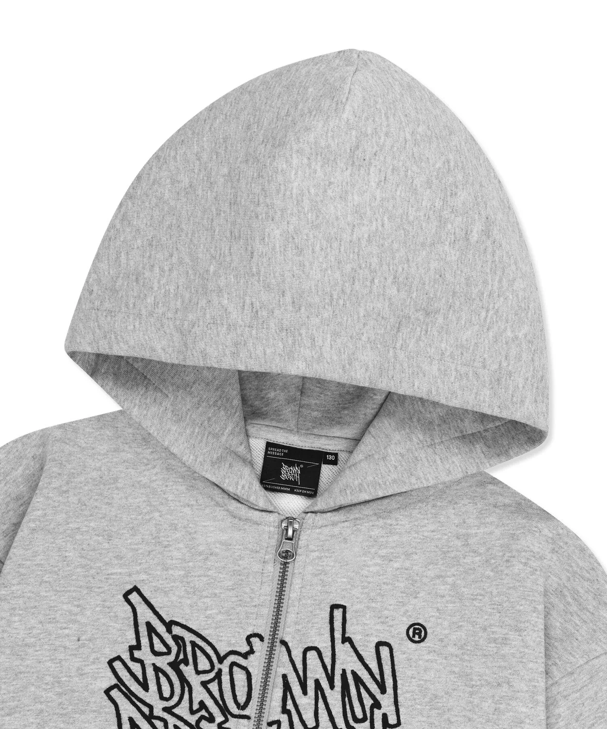 Детская укороченная худи на молнии светло-серая от Brownbreath Kids — фото 4