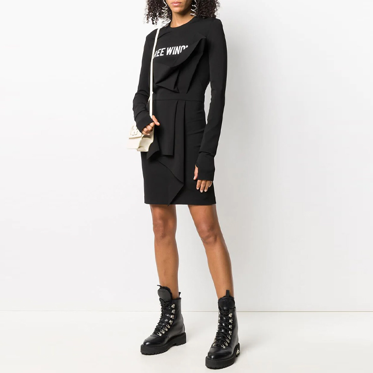 Футболка с длинными рукавами женская черная OFF-WHITE — фото 3
