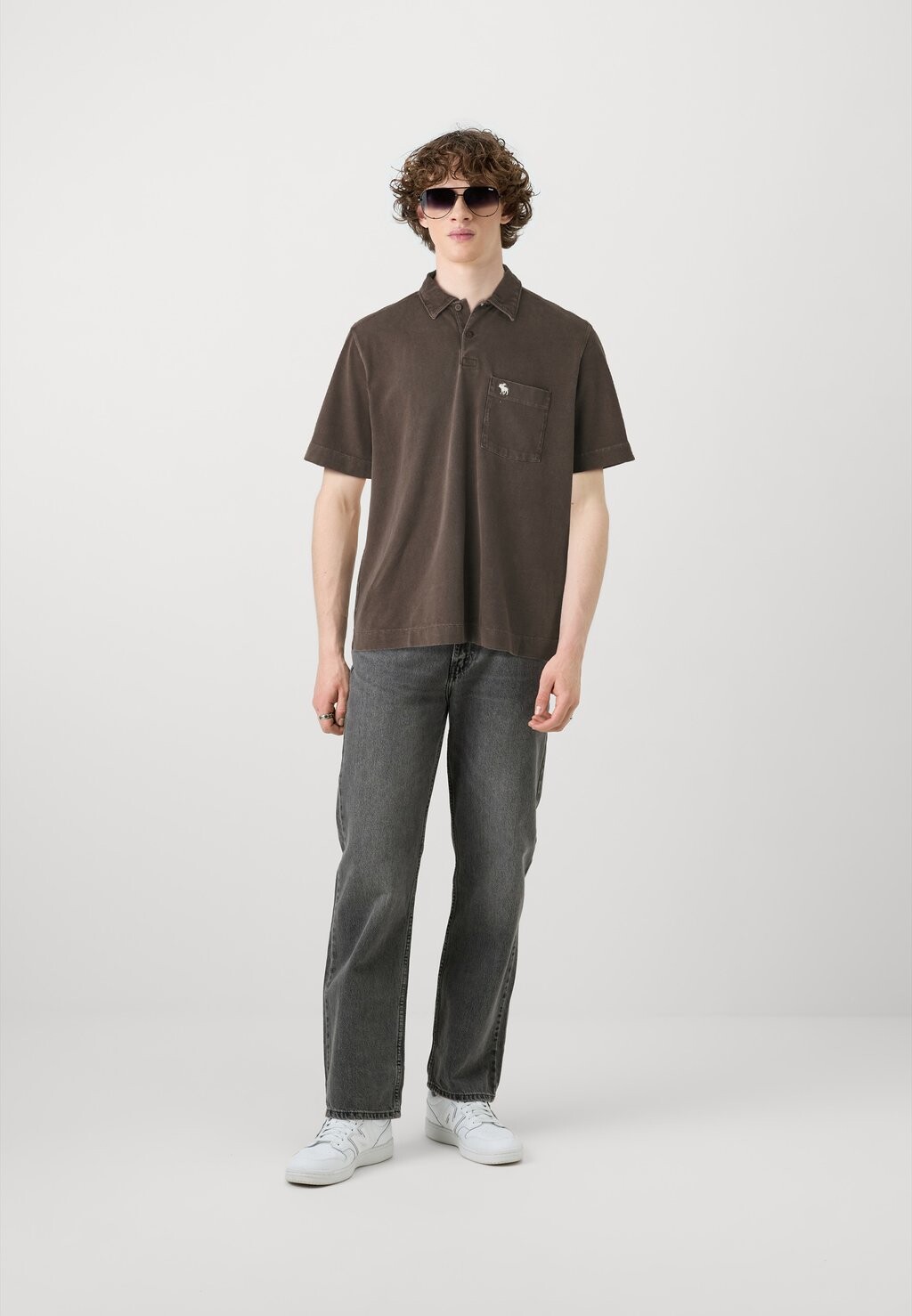 

Рубашка поло CHIC MOOSE Abercrombie & Fitch, коричневый