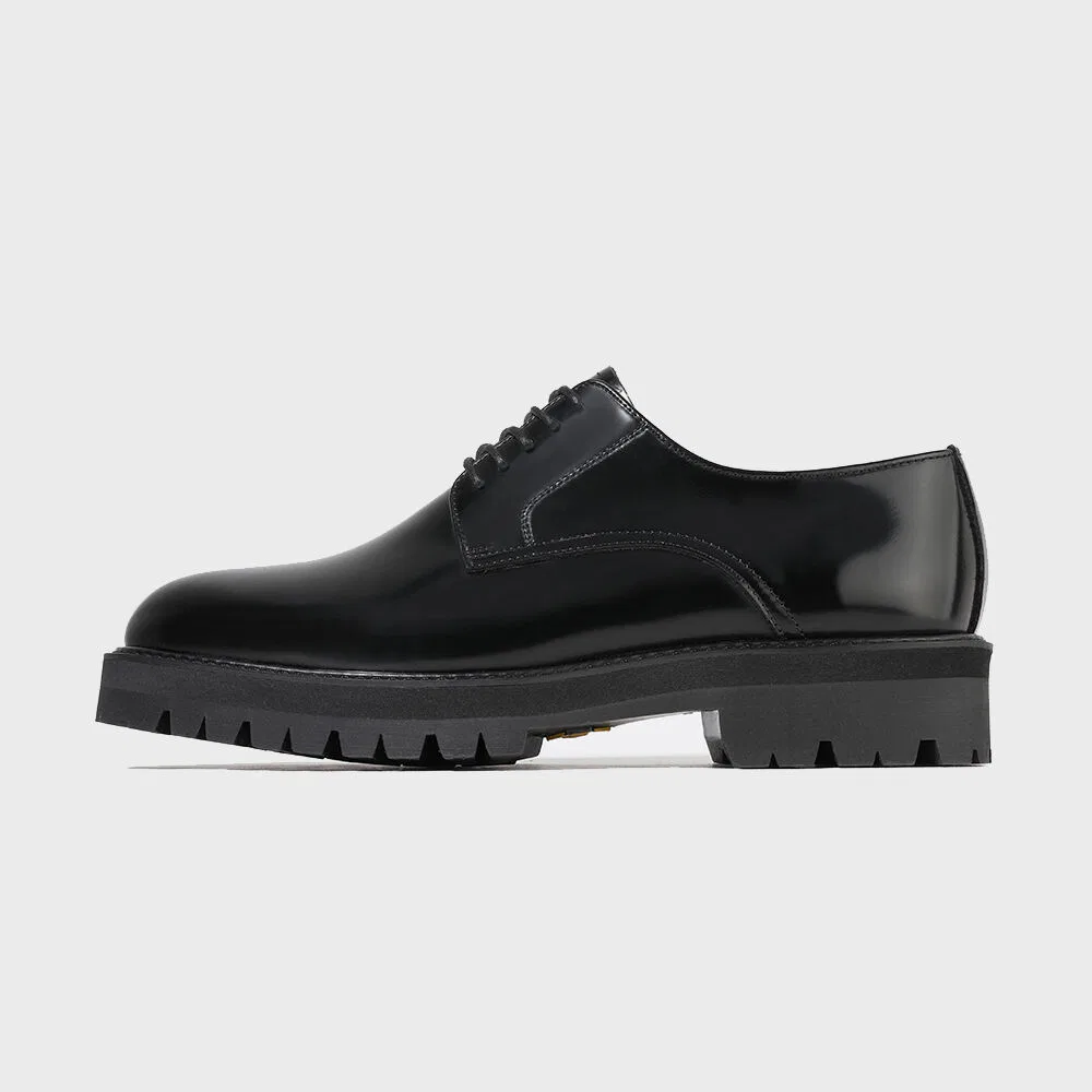 Мужские дерби Firenze.A Italian Vibram Commando Sole Glossy 8007, чёрные Box — фото 2