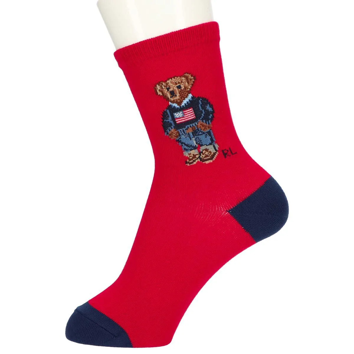 Детские носки Americana Bear Crew Socks Polo Ralph Lauren, 15. Scarlett — фото 3
