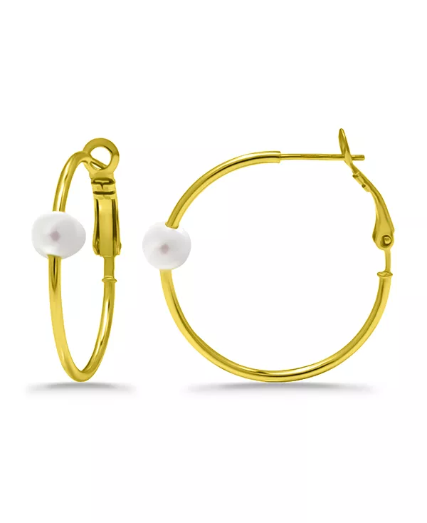 

Серьги-Кольца с белым культивированным жемчугом Macy'S, gold