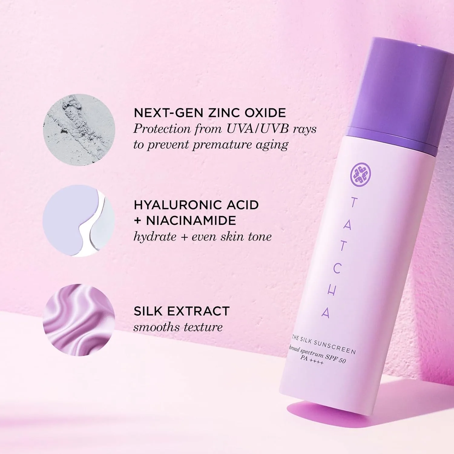 Солнцезащитный крем Silk | Широкий спектр защиты SPF 50 PA++++, невесомый, увлажняющий минеральный солнцезащитный крем, новая улучшенная упаковка, 50 мл Tatcha — фото 3