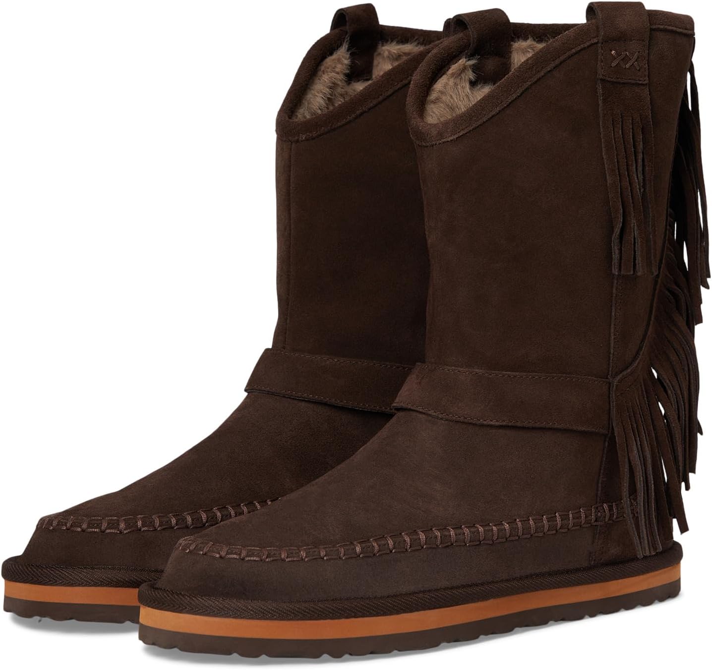 Ботинки Free People Faye Fringe Pull On Boots, цвет Chocolate Suede