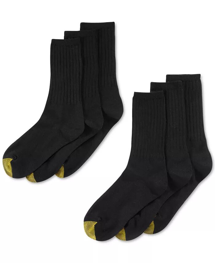 

Женские повседневные ребристые носки в упаковке 6 пар Gold Toe, черный