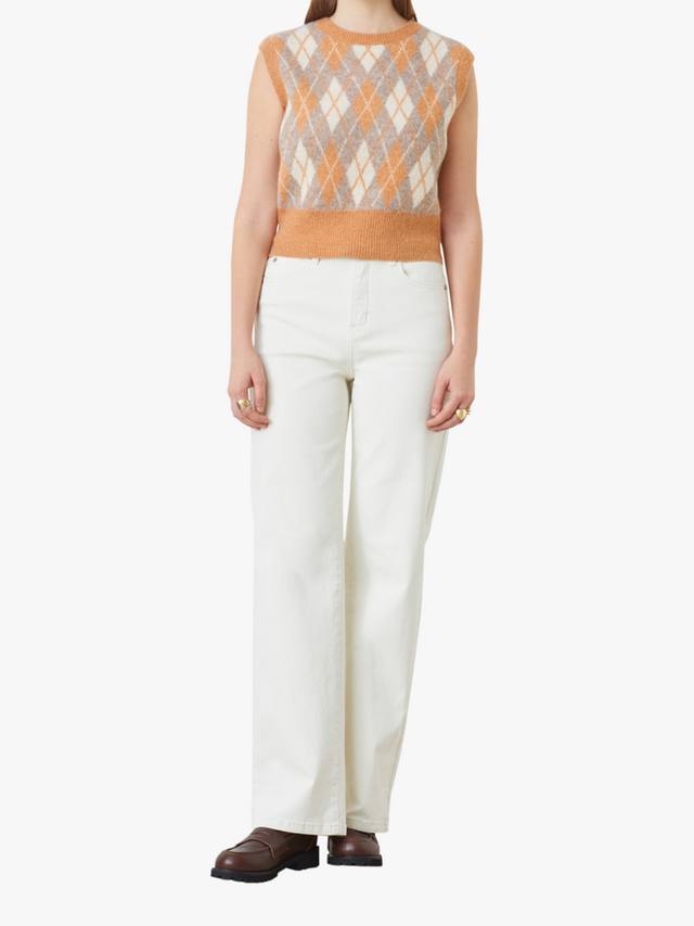 

Вязаный жилет в стиле аргайл с жаккардовым узором SUNCOO, Orange/Multi