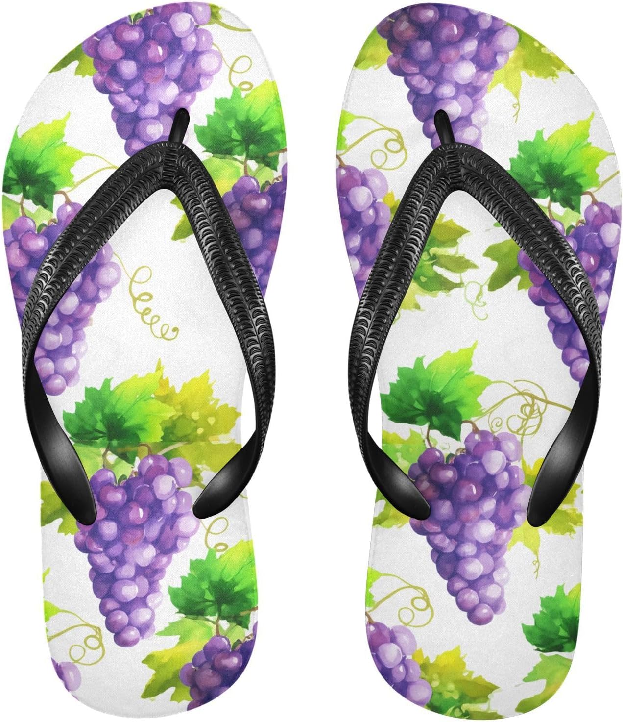 

Шлепанцы с рисунком фиолетовых виноградных листьев, пляжные сандалии-вьетнамки, резинескользящие летние тапочки для женщин и мужчин Sinestour