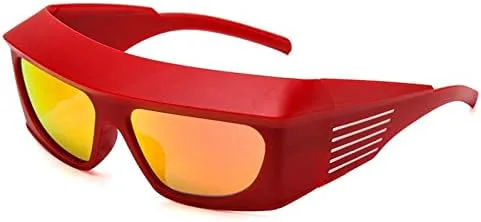 

Солнцезащитные очки с плоской верхней частью для женщин, солнцезащитные очки для мужчин с толстыми широкими дужками, зеркальные, винтажные панк-очки MTZJH, C3