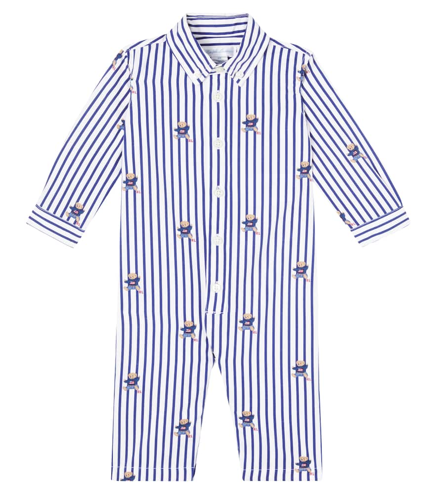 

Детский комбинезон Polo Bear из хлопка в полоску Polo Ralph Lauren Kids, 183 Bear-Navy-White