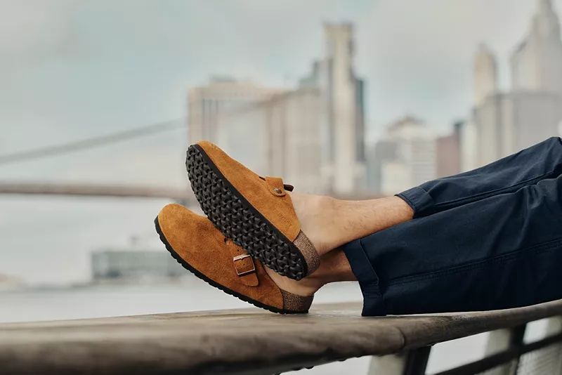 Мужские сабо Birkenstock Boston с мягкой стелькой, цвет Mink — фото 2