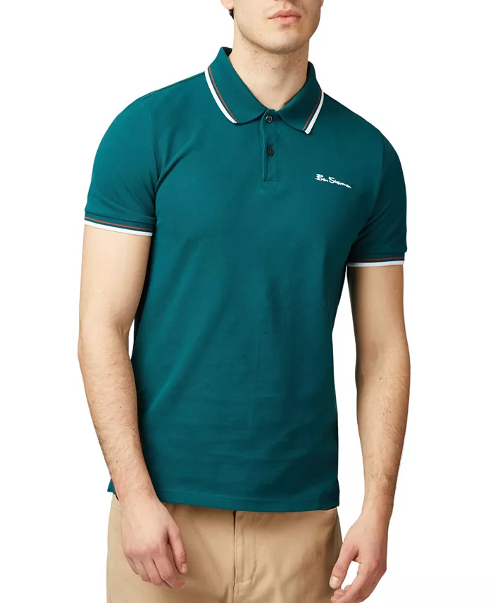 

Мужская поло с коротким рукавом Signature Pique Ben Sherman, зеленый