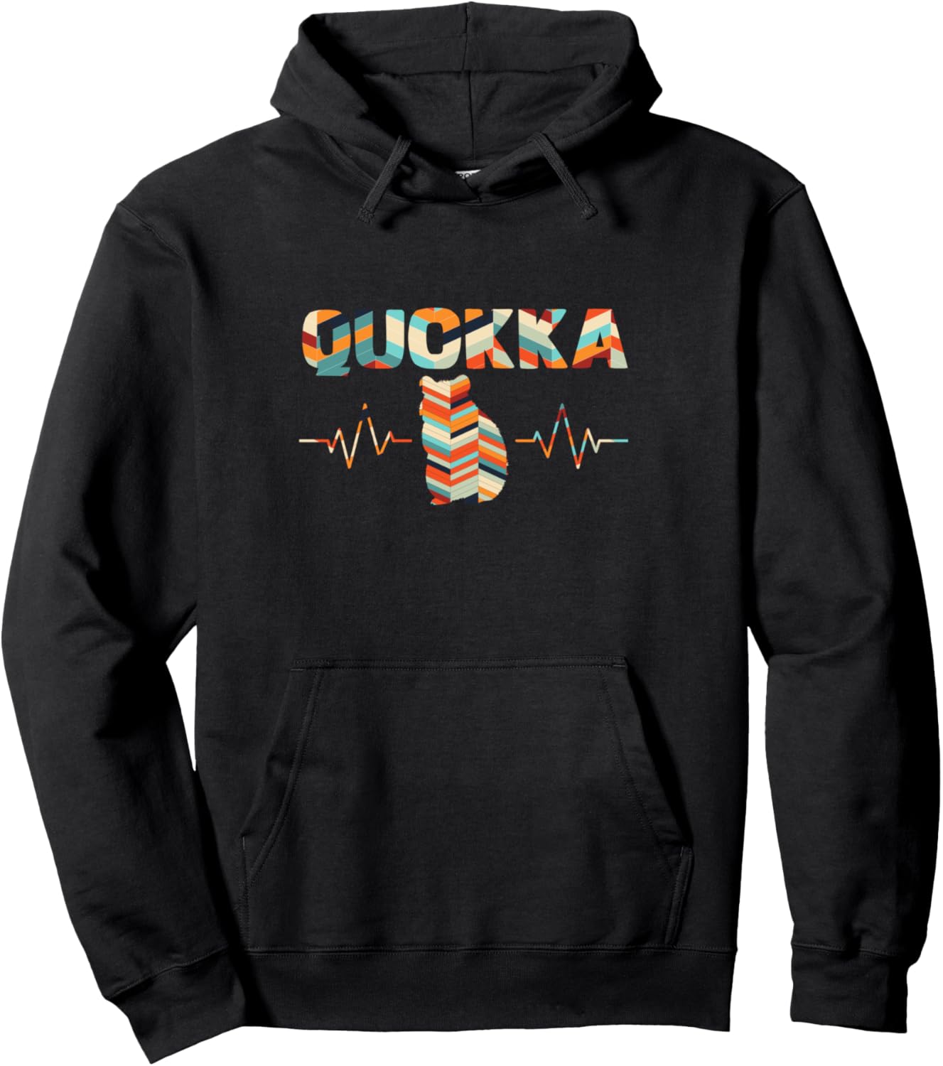 

Квокка ретро сердцебиение винтажная толстовка Quokkas & Quokka Owner Gift, черный