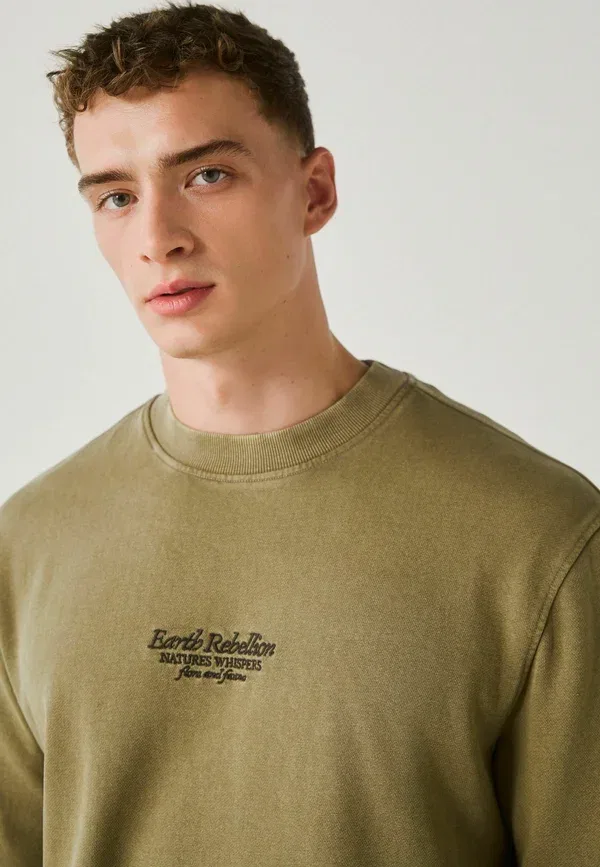 Свитшот Next, Graphic regular fit, цвет хаки — фото 3
